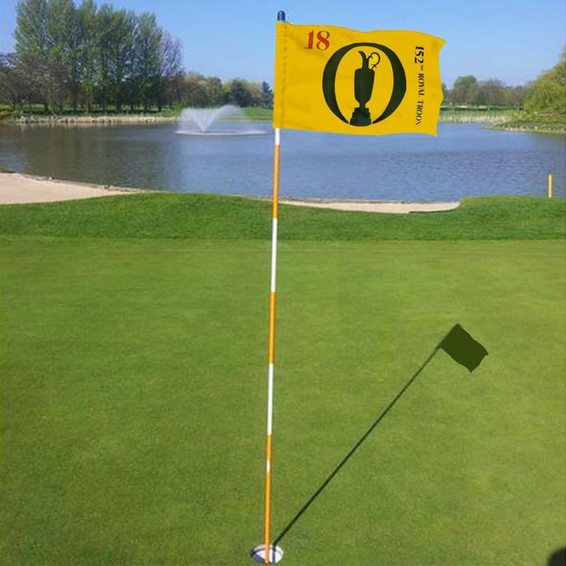 2BUT British Open 2024 Golf Pin Flag Practic Putting Green Golf Flag For Backyard Garden Double-Sewn 600D Nylon Miniature Pin Flag Regulation Tube Flag(20"x13") - Image 4